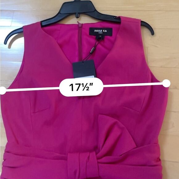 PAULE KA Fuschia Pink Ottoman Stretch Dress 8 NWT - Picture 11 of 15